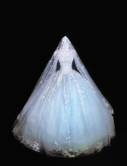 Chic White Prom Dress Tulle Sweetheart A-Line Evening Dress ED06968