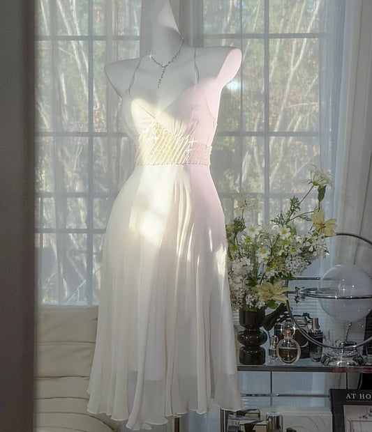 Robes d'anniversaire élégantes bleu dégradé, col en V, paillettes, mousseline, fourreau, robes de bal, robes de soirée ED04456