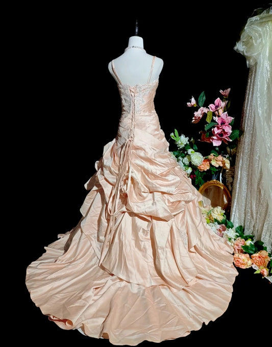 Robes d'anniversaire élégantes bleu dégradé, col en V, paillettes, mousseline, fourreau, robes de bal, robes de soirée ED04456