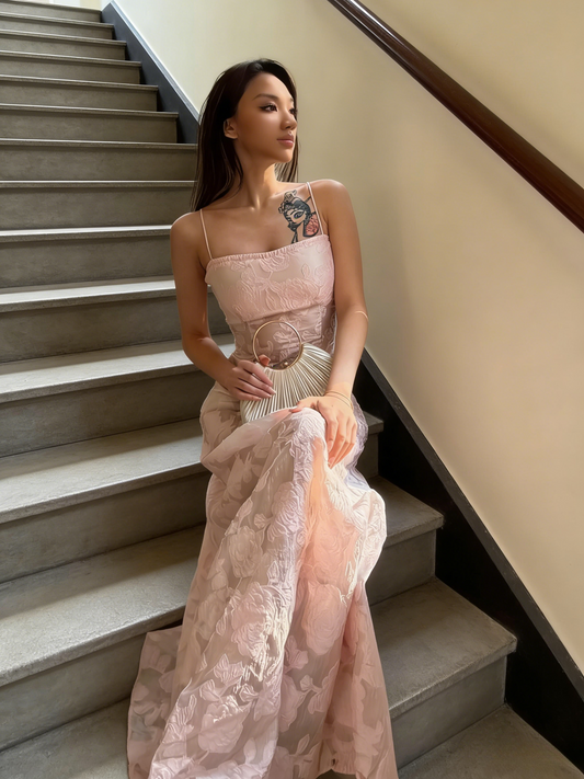 Robes d'anniversaire élégantes bleu dégradé, col en V, paillettes, mousseline, fourreau, robes de bal, robes de soirée ED04456