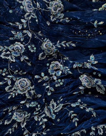 Robes d'anniversaire élégantes bleu dégradé, col en V, paillettes, mousseline, fourreau, robes de bal, robes de soirée ED04456