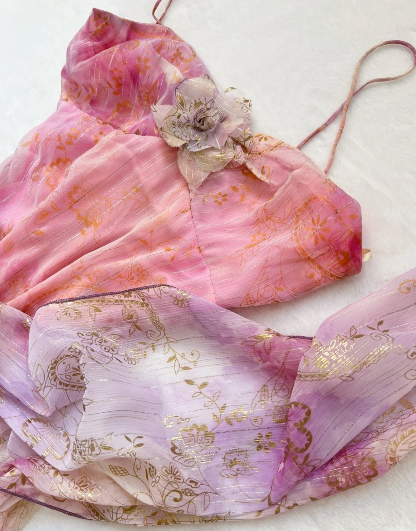 Chic Pink Prom Dress Chiffon Spaghetti Straps Mermaid Evening Dress ED06996