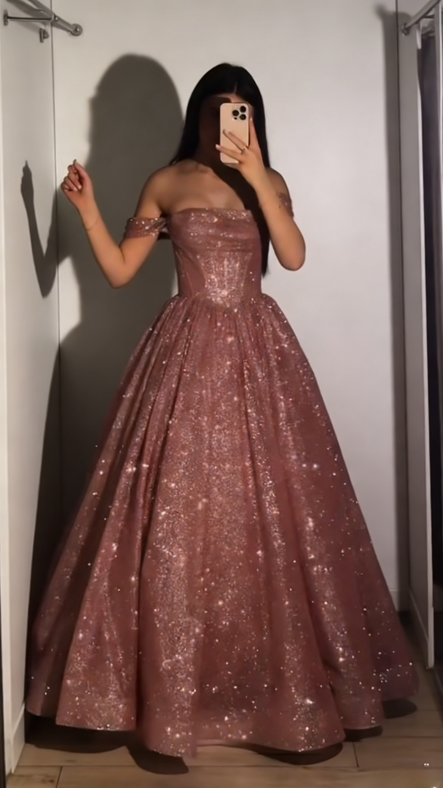 Classy Off-shoulder Prom Dress Tulle A-Line Evening Dress  ED07018