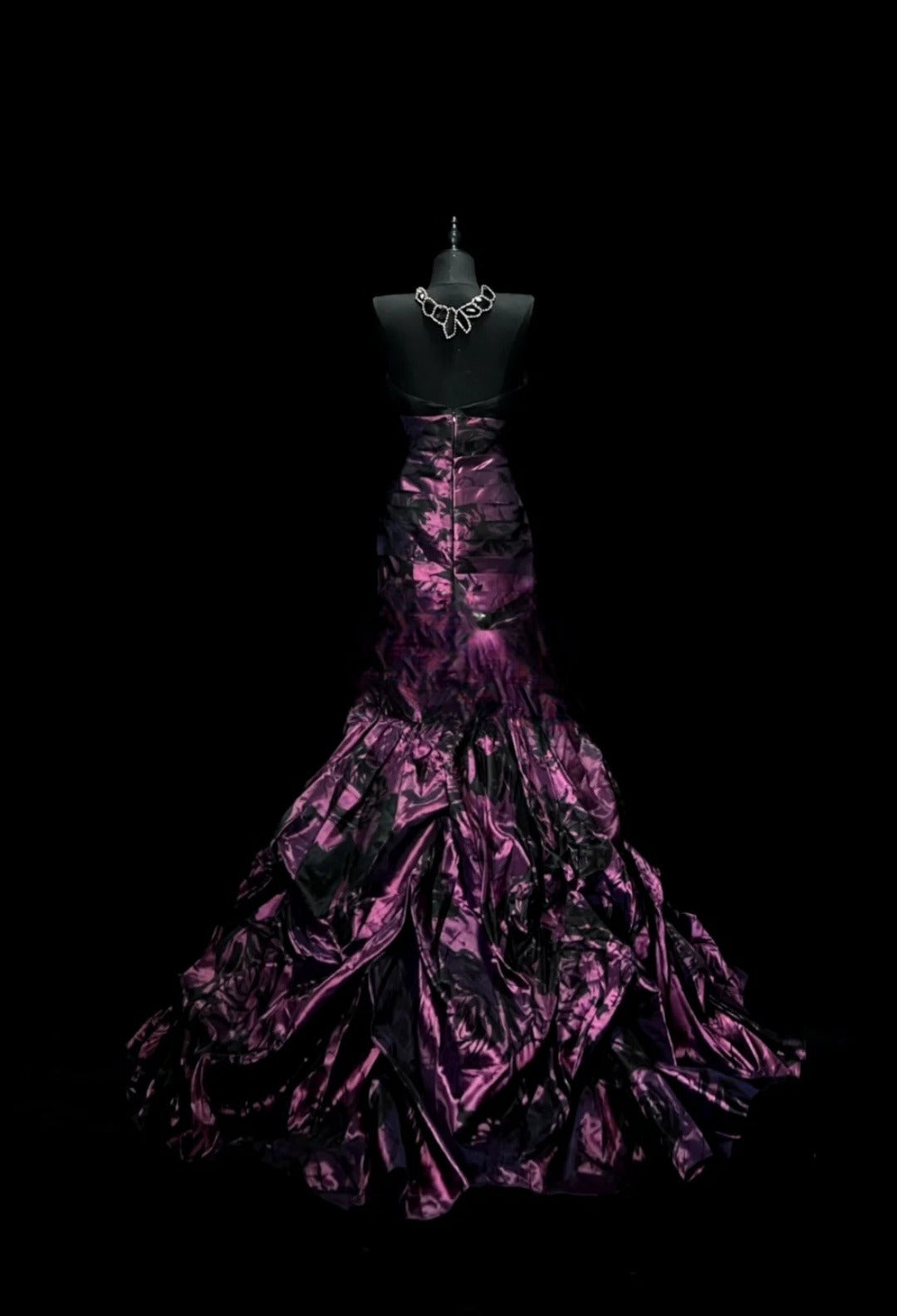 Gorgeous Purple Prom Dress Satin Mermaid Evening Dress Strapless Birthday Dress ED07032