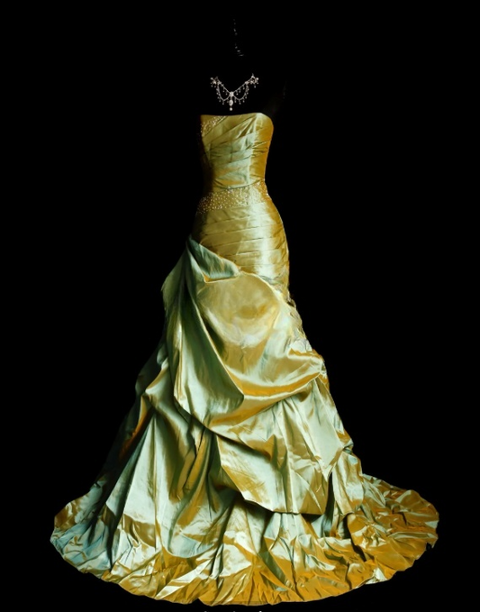 Classy Green Prom Dress Satin Birthday Dress Sheath Strapless Evening Dress ED07076