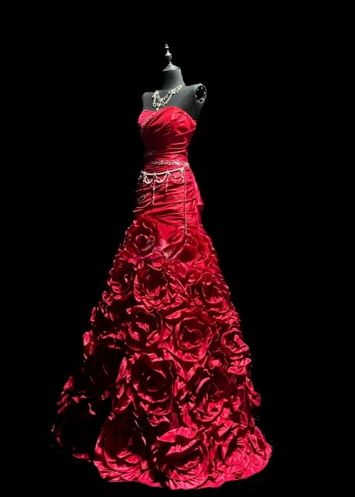 Chic Red Prom Dress Satin Birthday Dress Sheath Strapless Evening Dress ED07083