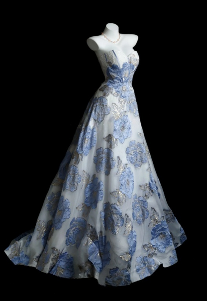 Cute Blue Prom Dress Sweetheart Sleeveless Party Dress Satin A-Line Birthday Drses ED07151