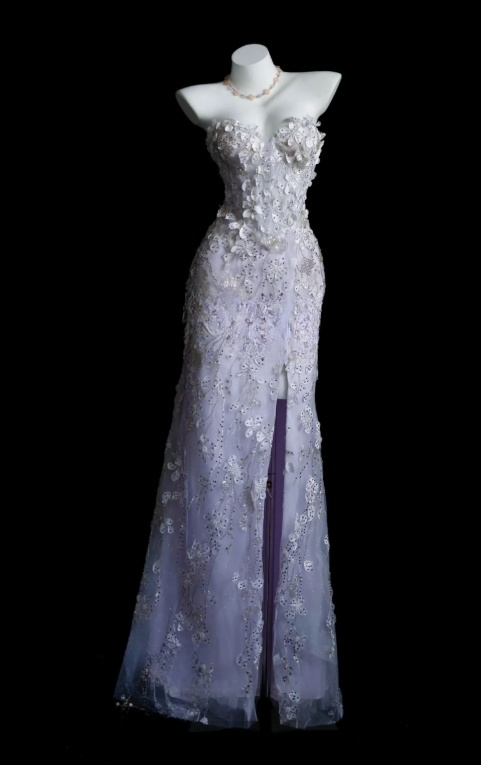 Chic Light Purple Prom Dress Sweetheart Sheath Tulle Appliques Evening Dress with Slit ED07154