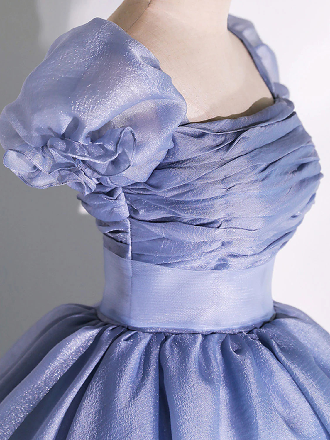 Langes Ballkleid aus blauem Tüll, blaues Sweet 16-Kleid aus Tüll ED0718