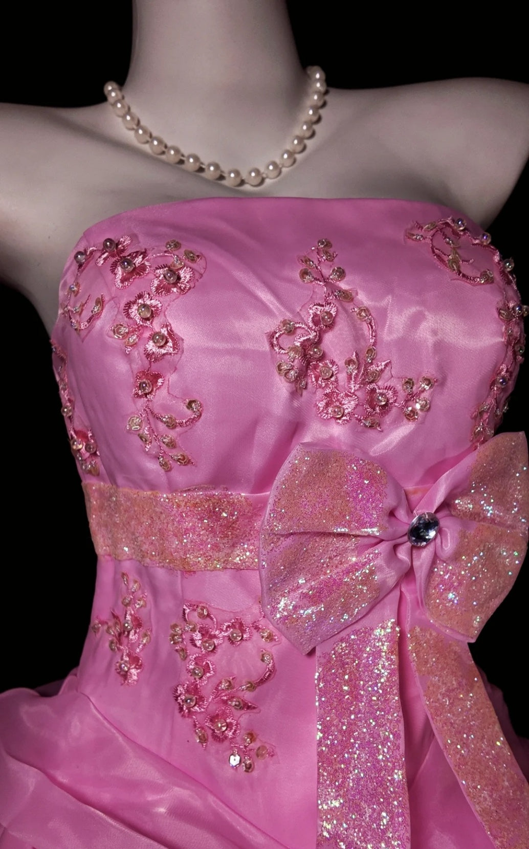 Fairy Pink Prom Dresses Tulle Strapless Evening Dress A-line Sweet 16 Dress ED07192