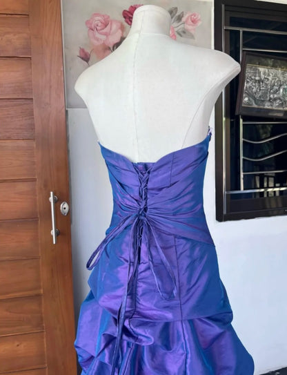 Classy Purple Prom Dress Satin Sweetheart A-Line Evening Dress ED07235