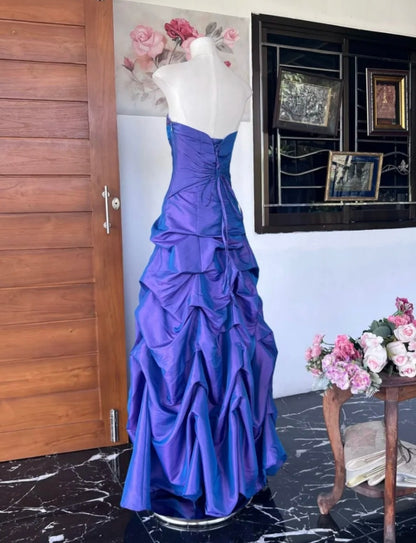 Classy Purple Prom Dress Satin Sweetheart A-Line Evening Dress ED07235