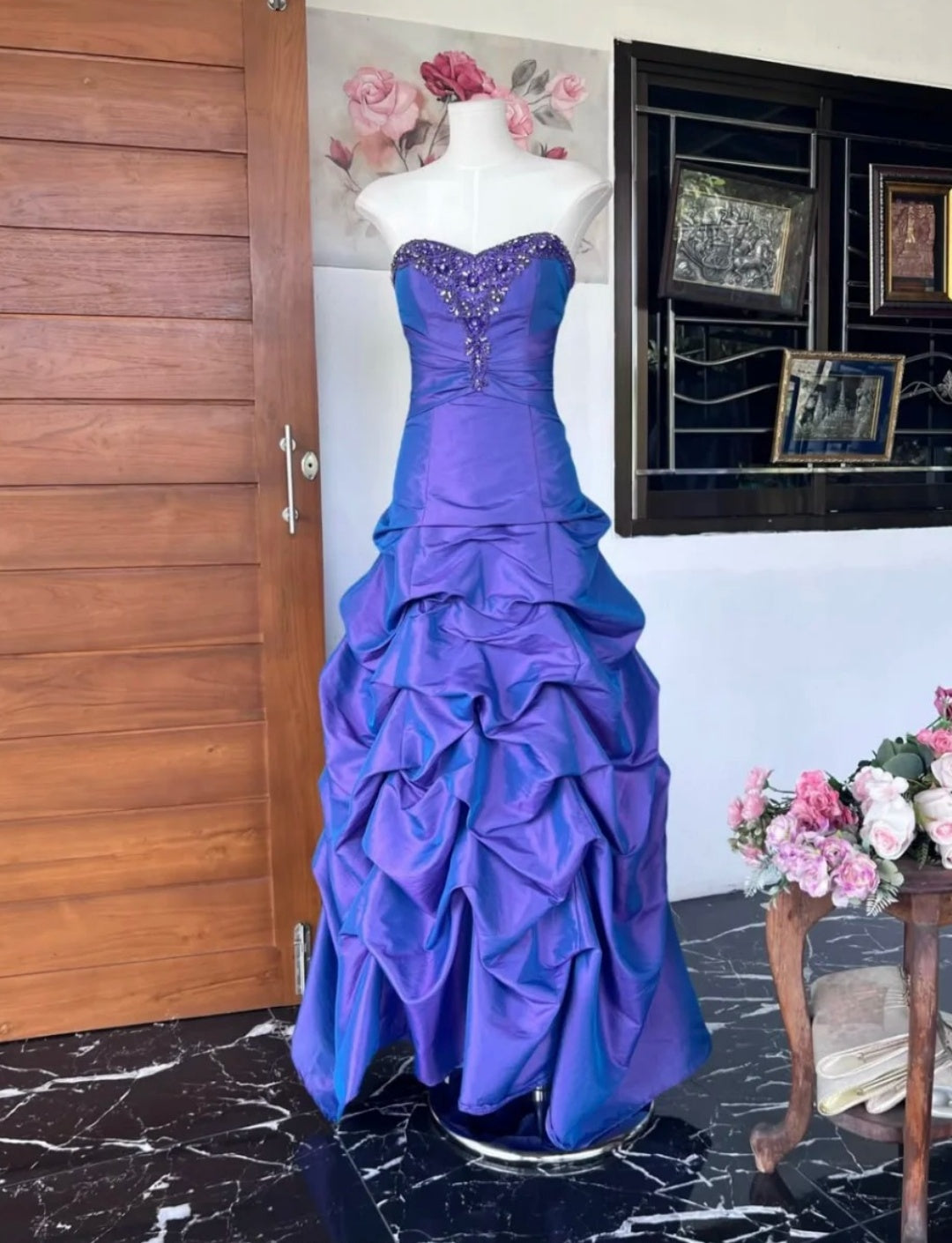 Classy Purple Prom Dress Satin Sweetheart A-Line Evening Dress ED07235