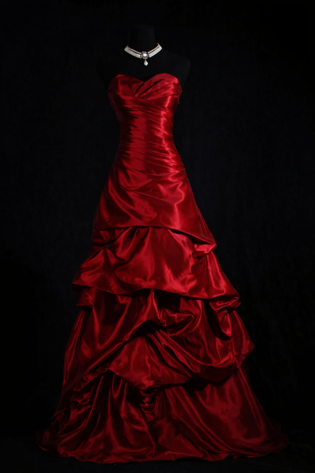 Chic Long Red Prom Dress Satin Sweetheart A-Line Evening Dress ED07246