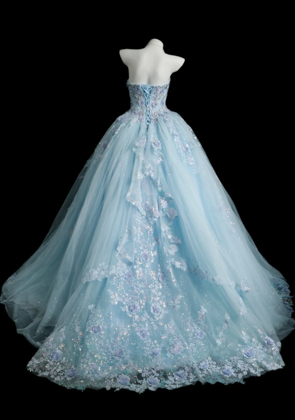 Robe de bal bleue chic avec appliques en tulle, coupe trapèze, longue robe de soirée décolletée en cœur, sans manches, robe d'anniversaire ED07297