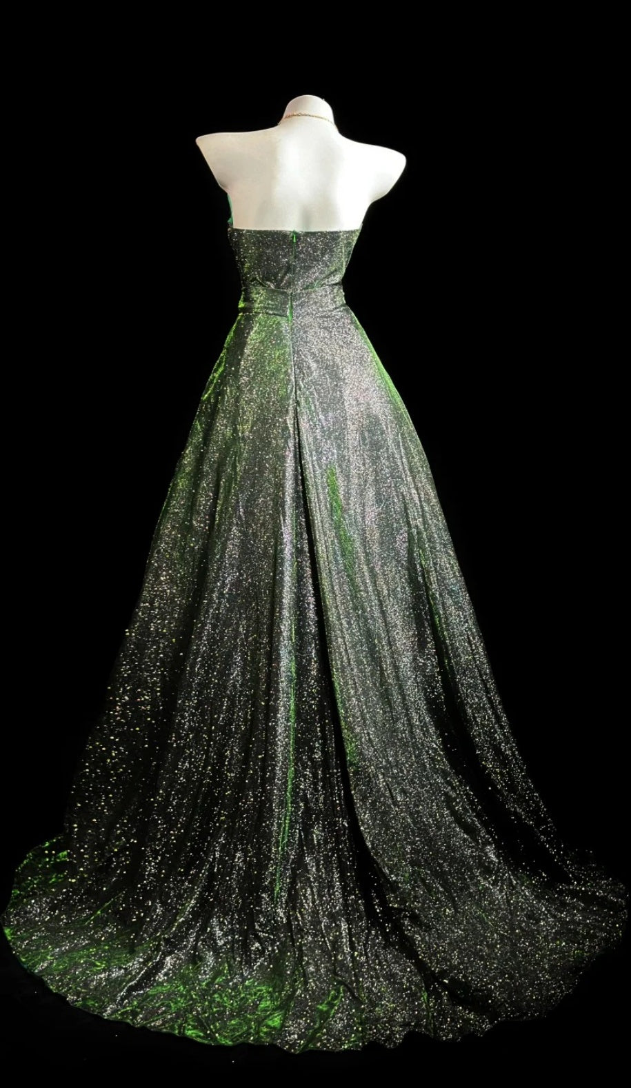 Chic Green Prom Dress Satin Sweetheart A-Line Long Evening Dress ED07300