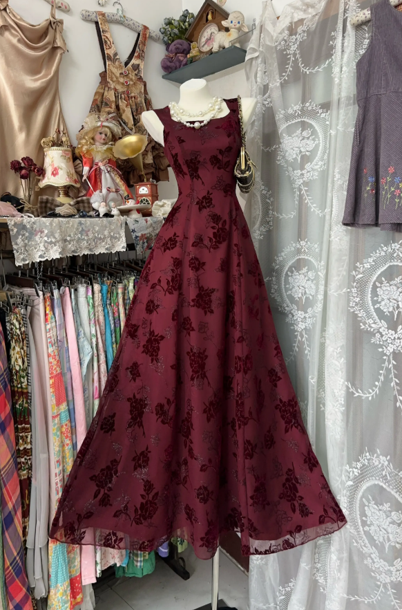 Chic Blue Long Prom Dress Printed Tulle Straps A-Line Evening Dress Sleeveless Birthday Dress ED07308