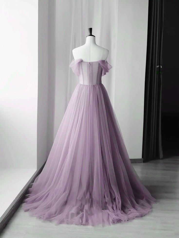 A-Line Green Tulle Long Prom Dresses, Green Formal Evening Dresses ED0731