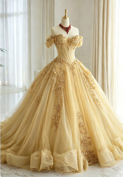 Cute Dark Red Long Prom Dress Off-shoulder Tulle A-Line Evening Dress Sleeveless Applique Sweet 16 Dress ED07322