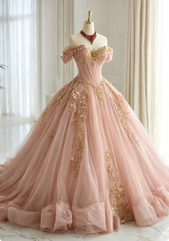 Cute Dark Red Long Prom Dress Off-shoulder Tulle A-Line Evening Dress Sleeveless Applique Sweet 16 Dress ED07322
