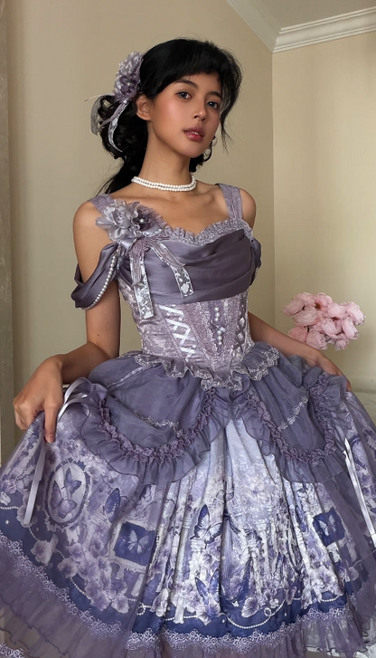 Cute Purple Prom Dress Tulle Straps A-Line Birthday Dress ED07327