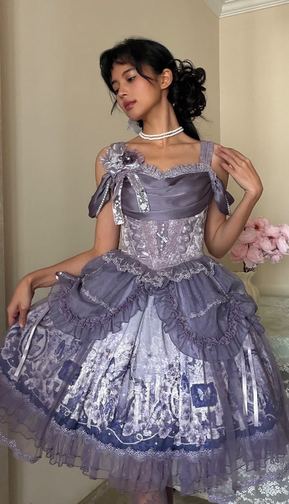 Cute Purple Prom Dress Tulle Straps A-Line Birthday Dress ED07327