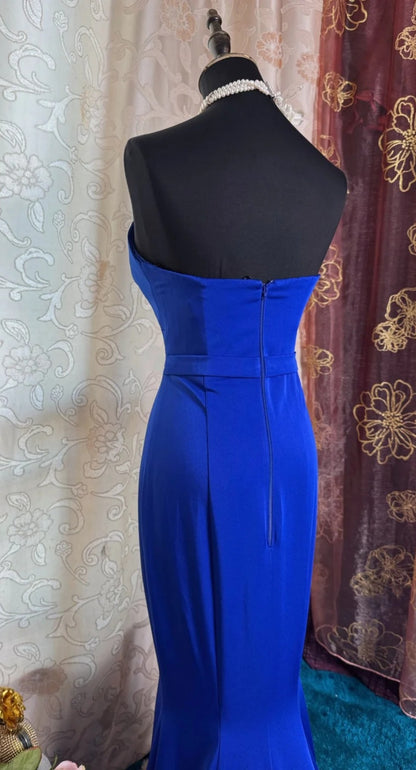 Chic Sweetheart Mermaid Evening Dress Long Royal Blue Prom Dress ED07369