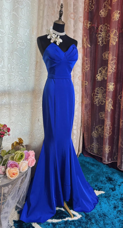 Chic Sweetheart Mermaid Evening Dress Long Royal Blue Prom Dress ED07369