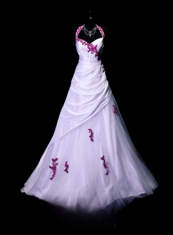 Chic A-Line Halter Evening Dress Satin Tulle White Prom Dress ED07379
