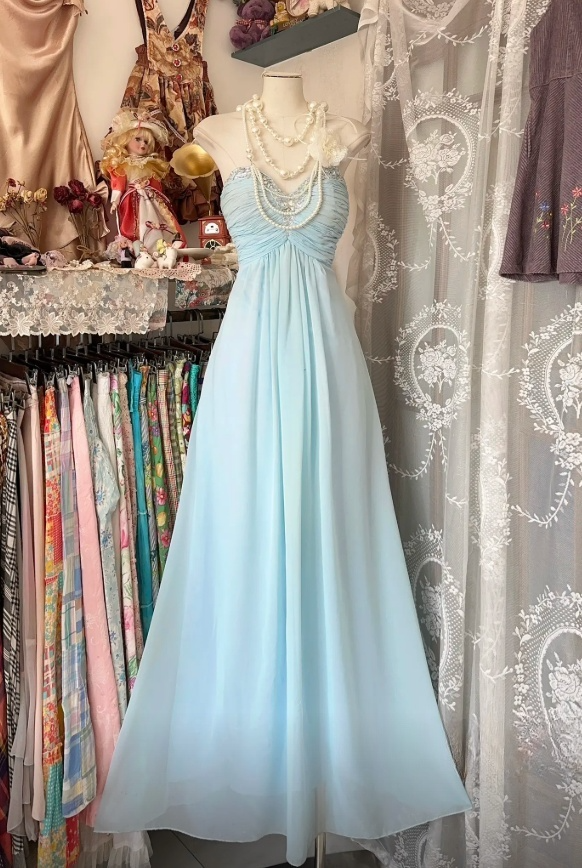 Magnifique robe de bal bleu Tiffany, robe de soirée fourreau bustier cœur en mousseline, robe d'anniversaire ED07402