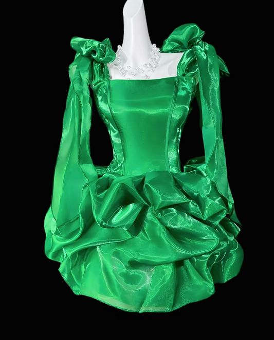 Süßes grünes Geburtstagskleid mit Trägern, Etui-Schnitt, kurzes Ballkleid, Satin, ärmellos, Partykleid ED07489