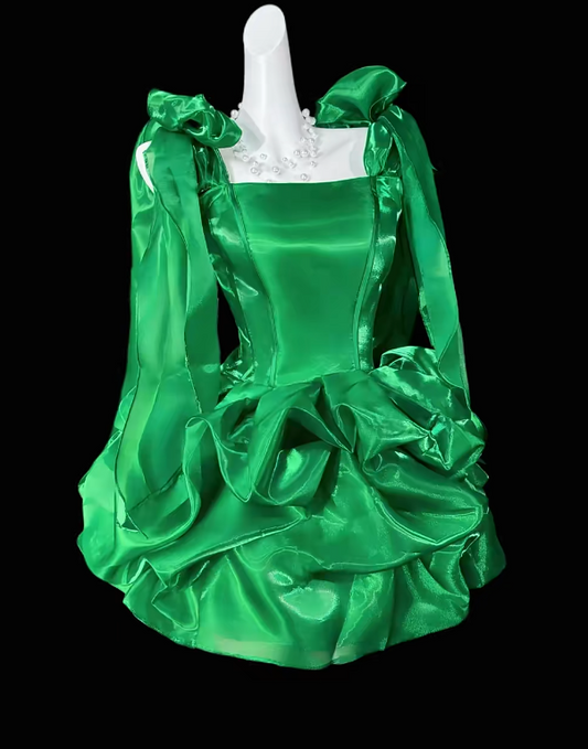 Süßes grünes Geburtstagskleid mit Trägern, Etui-Schnitt, kurzes Ballkleid, Satin, ärmellos, Partykleid ED07489