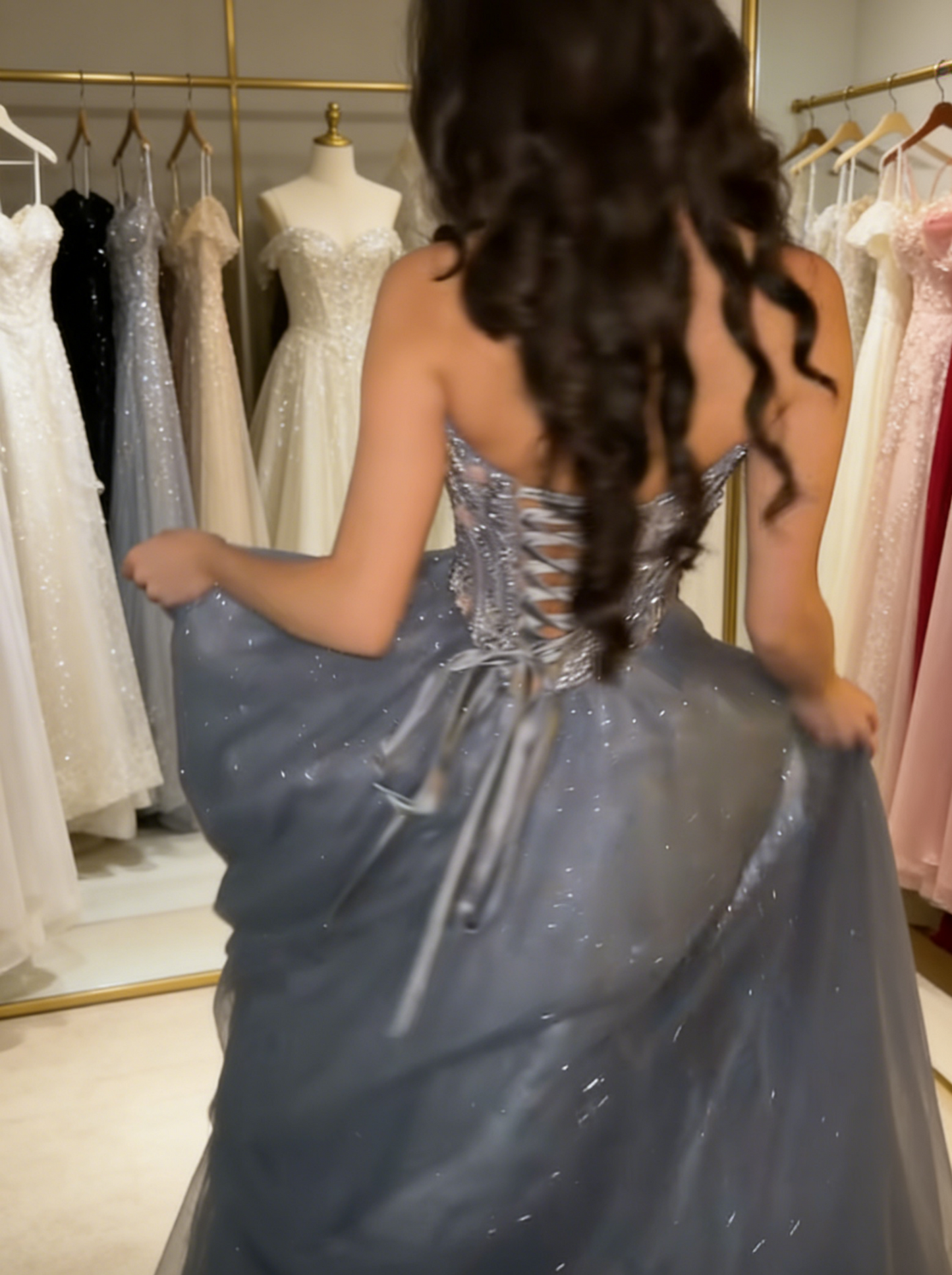 Wunderschönes Dusty Blue Ballkleid Sweetheart A-Linie Tüll Langes Abendkleid Ärmelloses Sweetheart 16 Kleid ED07530