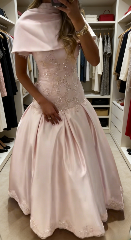 Pinkes Ballkleid elegantes Satinkleid formelles Kleid baskisch langes Abendkleid ED07568
