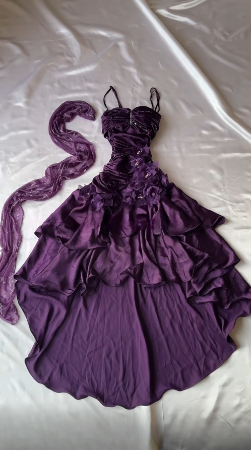 Navy Blue Prom Dress A-Line Spaghetti Straps Silk Long Evening Dress Applique Birthday Dress ED07604