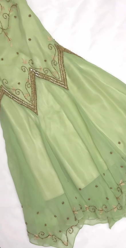 Chic Green Short Prom Dress Sheath Spaghetti Straps Party Dress Chiffon Beaded Birthday Dress ED07625