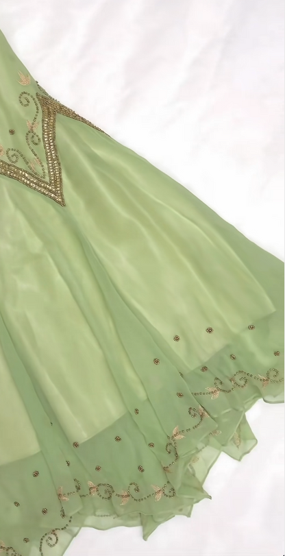 Chic Green Short Prom Dress Sheath Spaghetti Straps Party Dress Chiffon Beaded Birthday Dress ED07625