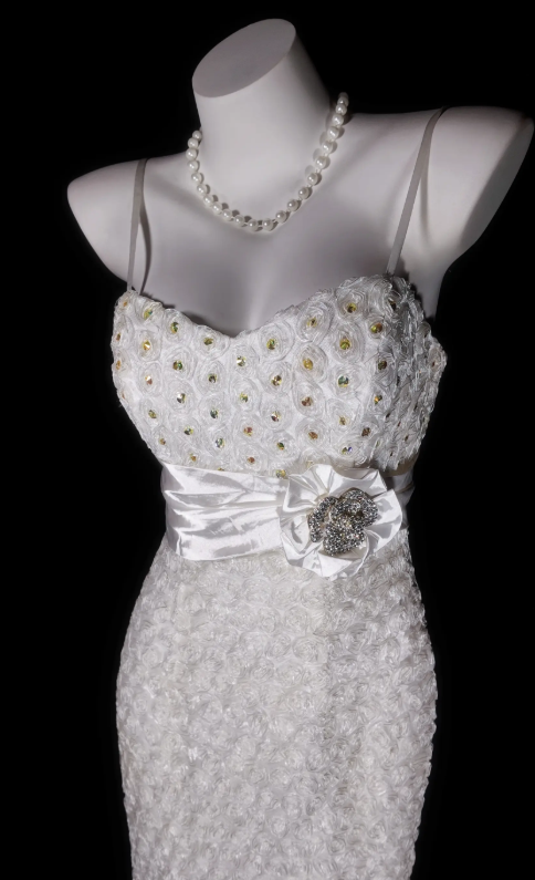 Elegant White Prom Dress  Spaghetti Straps Sheath Tulle Long Evening Dress ED07685