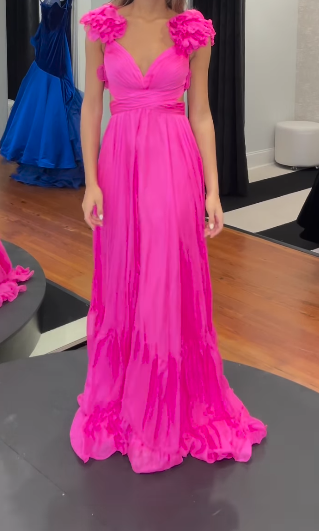 Robe de bal longue dos nu coupe trapèze, robe de soirée longue rouge ED0774