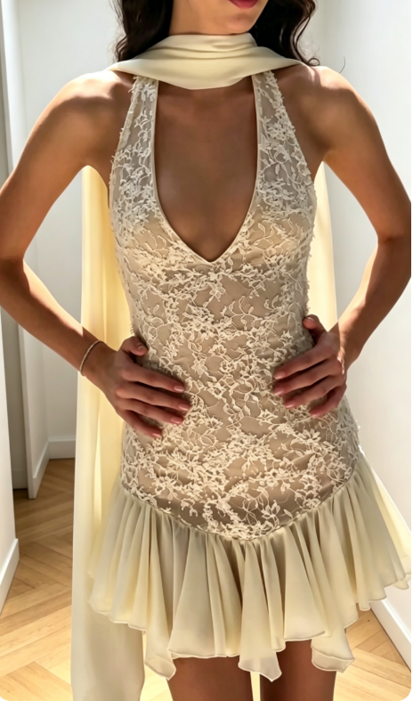 Chic Apricot Birthday Dress Lace Chiffon Graduation Party Dress Sheath Short Prom Dress ED07772