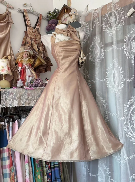 Chic Brown Short Prom Dress Halter A-Line Birthday Dress Tulle Cocktail Dress ED07818