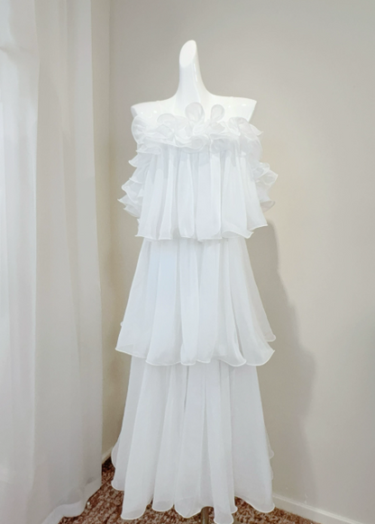Simple Yellow Bridesmaid Dress Summer Wedding Guest Dress Sheath Spaghetti Straps Vacation Dress Chiffon Long Evening Dress ED07873