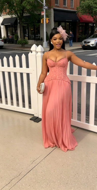 Elegant Peach Wedding Guest Dress Sweetheart A-Line Chiffon Long Evening Dress ED07918