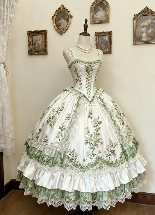 Superbe robe de bal à bretelles, robe de soirée en satin avec appliques, robe de quinceañera, robe de bal de promo verte, robe de Sweet 16 ED07931