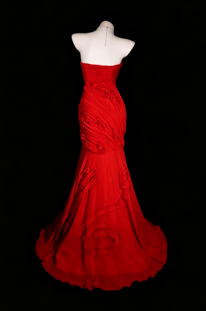 Robe de soirée longue trapèze en tulle, bustier élégant, couleur bordeaux, pour bal de promo ED07951