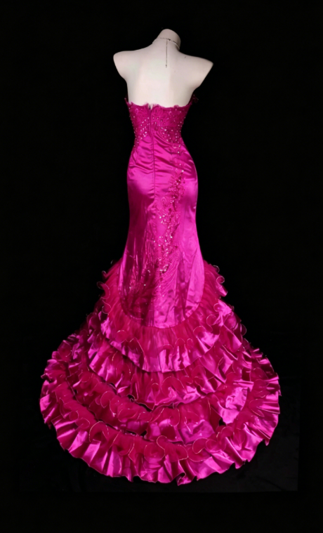 Elegant Sweetheart Sheath Satin Long Evening Dress Pink Prom Dress ED07954