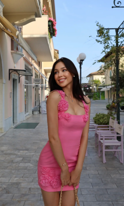 Fashion Straps Birthday Dress Sheath Chiffon Graduation Party Dress Pink Short Prom Dress ED07963