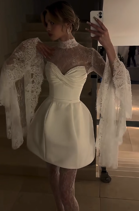 Fashion Sweetheart Birthday Dress A-Line Satin Graduation Party Dress White Short Prom Dress ED07965