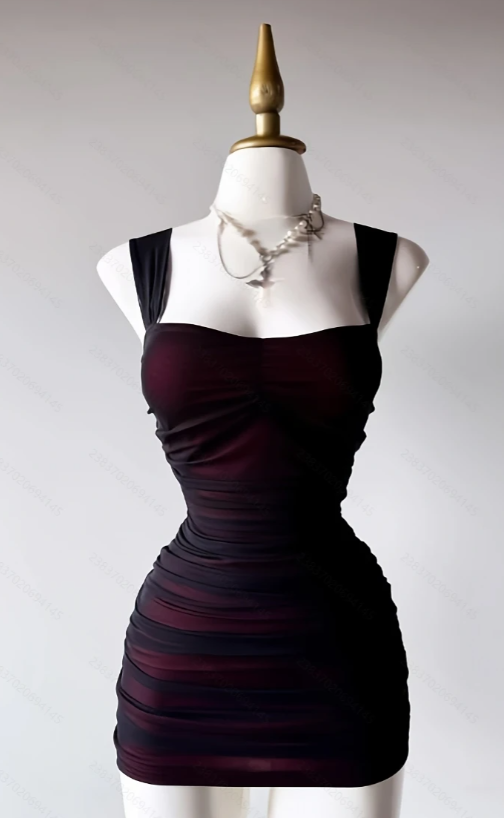 Fashion Straps Birthday Dress Sheath Chiffon Graduation Party Dress Black Short Prom Dress ED07966