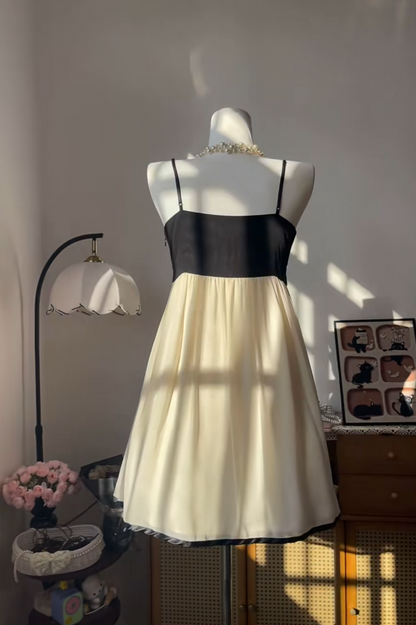 Vintage Spaghetti Straps Birthday Dress A-Line Chiffon Graduation Party Dress Apricot Short Prom Dress ED07968
